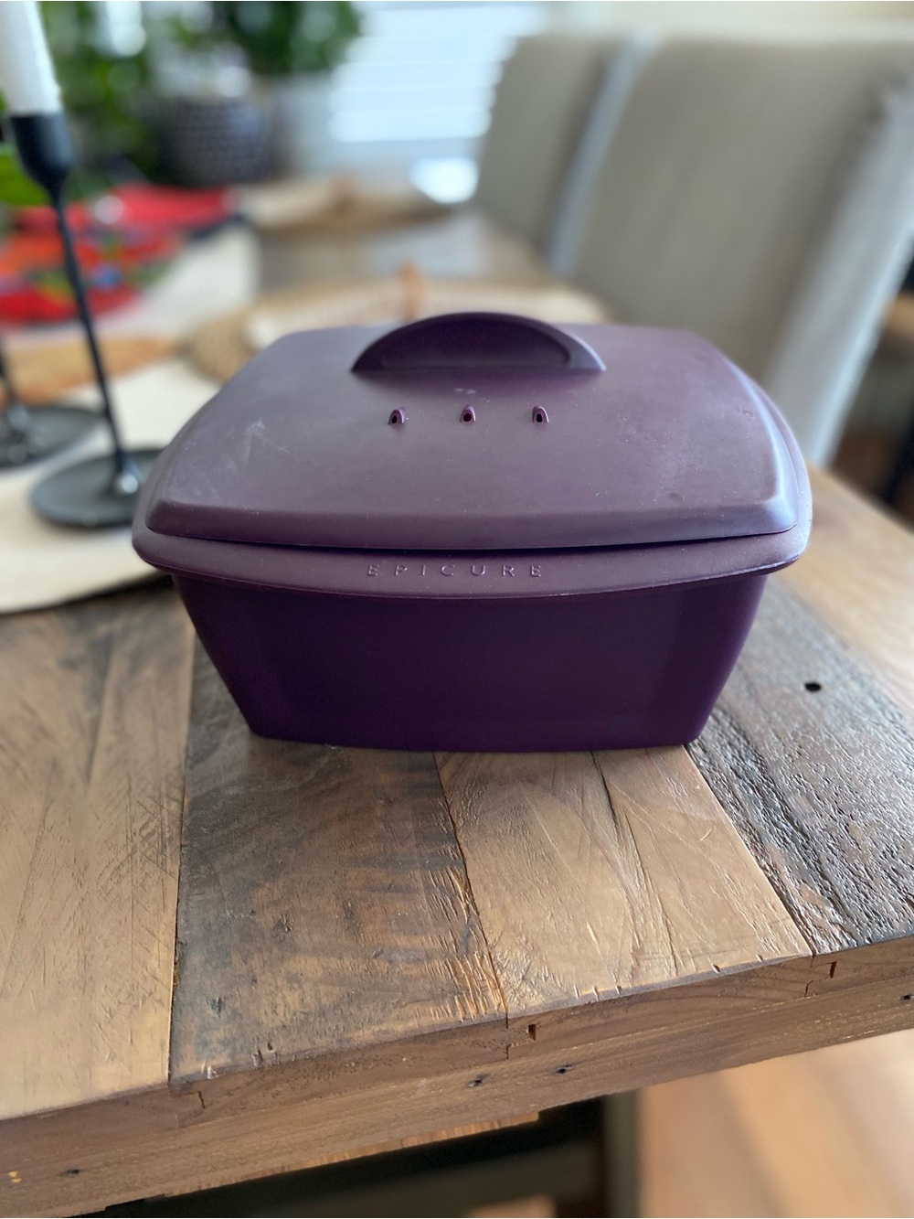 Epicure Purple Silicone Microwave Steamer - Compact Food Cooker